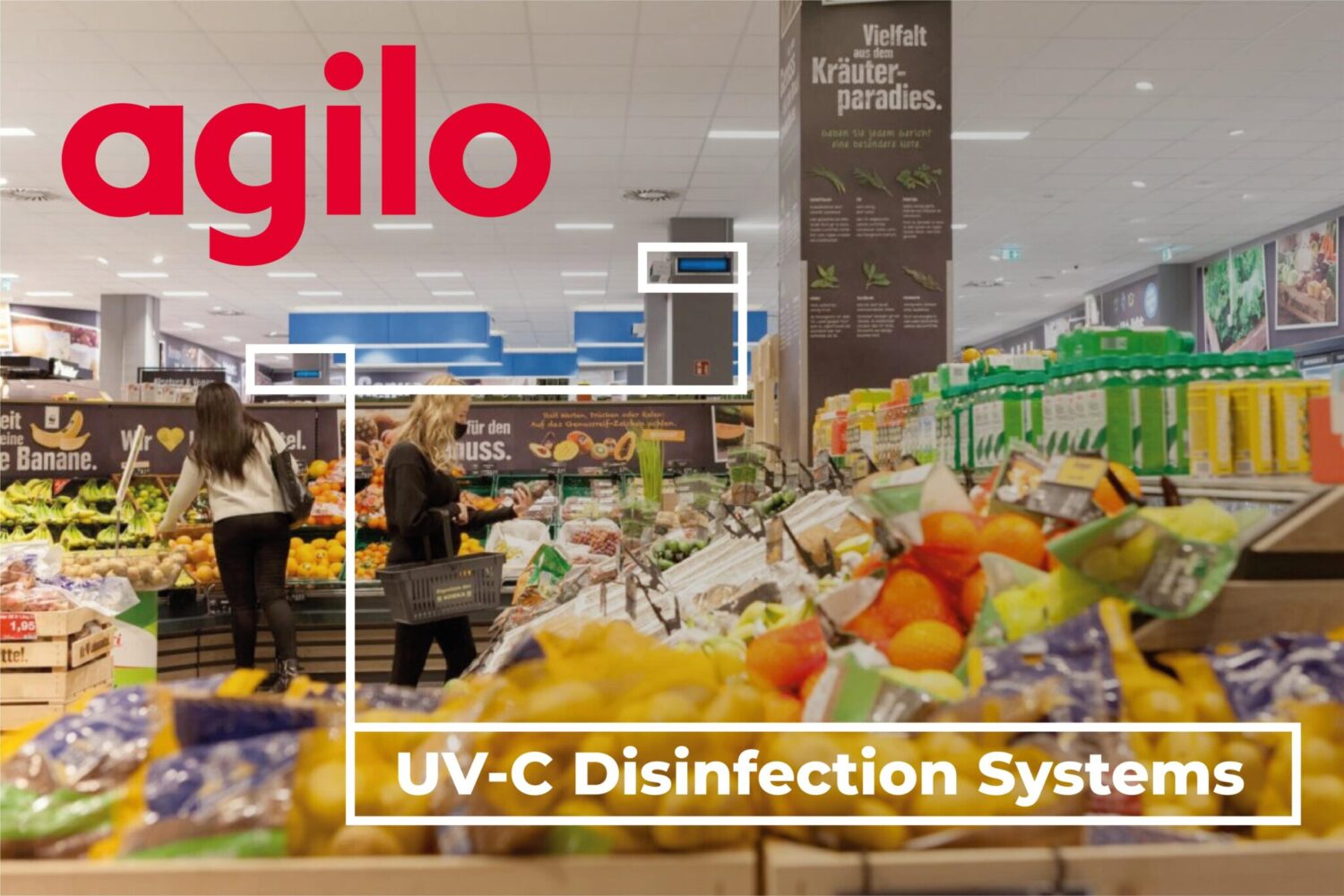 UV-C Disinfection Lights in grocery store